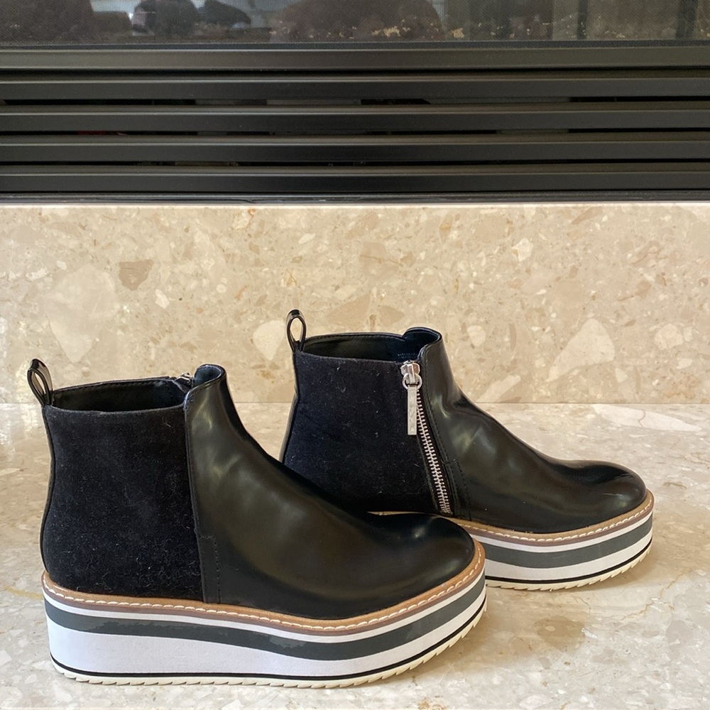 Zara black platform zip up booty - Picture 4 of 6